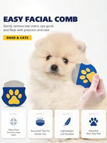 مشط عين حيوانات أليفة من الفولاذ المقاوم للصدأ قطعة واحدة، منظف لبقع الدموع اللطيف للكلاب والقطط، يزيل بأمان القشور والمخاط من العين، أداة تجميل احترافية، هدية عيد رأس السنة المثالية للحيوانات الأليفة