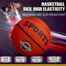 1 Piece Basketball, Rubber Material, 3 Balls, Standard Size Bright Color Fashion Basketball Fitness Products, Daily Game Training Balls, Gift For Grandchildren Multi-Purpose Products - Burnt Orange - View 11