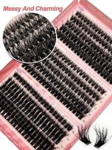 Rikuaild 300片装D型卷翘蓬松假睫毛套装（60D+80D+100D），8-16毫米混合长度，柔软自然，轻盈飘逸，魅力持久。套装包含睫毛胶、镊子和睫毛刷，适合日常使用、旅行、新手入门、婚礼、约会、派对、节日等场合，也是圣诞节/万圣节/送礼的理想之选。 - 彩色 - 查看 6