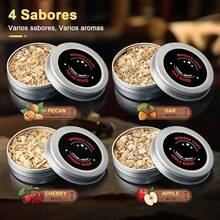 Kit para Ahumar Cócteles, Ahumador de Cocteles, Set de Whisky Ahumado con 4 Virutas de Madera Saborizadas y Cubitos de Hielo Reutilizables para Cócteles Old Fashioned, Bebidas - Regalos Bourbon - 1 - Ver 2