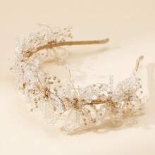 1 chiếc nơ đeo cổ kiểu dáng giản dị đính pha lê giả, phụ kiện hoàn hảo cho ngày Valentine. - băng đô - Xem 10