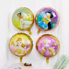 8pcs Princess Theme Round Balloons Set, Including Jasmine, Belle And - Suitable For Graduation Ceremony, Holiday Party, Family Gathering And Various Celebrations - Multicolor - View 6