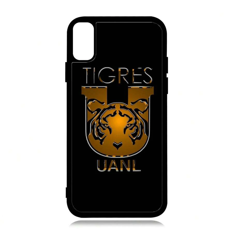 Funda Case Uso Rudo para Celular An Diseño de "Tigres U" Universitarios Felinos Futbol Soccer MX Aesthetic Laterales Negros 06 - Negro - Ver 1