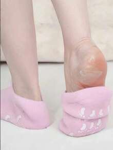 1双硅胶保湿舒缓袜，1套浮石高弹吸水压力袜套装，可重复使用的芦荟袜，夜间SPA袜，男女通用防滑凝胶后跟袜，适用于干燥肌肤、脚部干裂粗糙的皮肤，居家足部护理，可搭配您喜爱的乳液和面霜使用，母亲节礼物，多种组合可选 - 彩色 - 查看 2