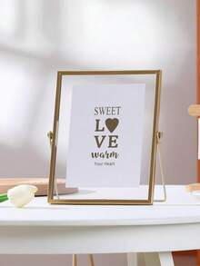 Wedding Photo Frame, Golden Metal Frame, Acrylic Transparent Surface, Modern Minimalist Style Decorative Frame, Suitable For Home Living Room And Bedroom, Home Goods, Gifts, Birthday, Graduation And Wedding Display