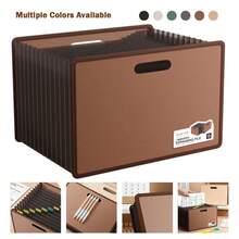 Expandable A4 File Folder 13 Layers Large Capacity Students Test Paper Storage Bag Portable File Bag Document Organizer For School Office