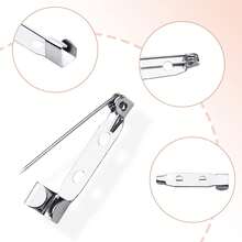 100 Pieces Of Silver Brooch Pin Fasteners, Strip Pins - Suitable For Badges, DIY Projects, Sewing, Party, Wedding Name Tags, And Clothing Accessory Fixation - Multicolor - View 2