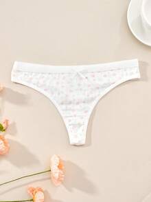 5pcs Women's Panties Set, Minimalist Cute Cotton Panties, Floral Hollow-Out Thong - Multicolor - View 4