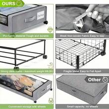 Underbed Lockers With Wheels And Lids-Space - Saving Pull - Out Storage Containers For Shoes And Clothes.Ideal For Dorm Bedrooms - Multicolor - View 12