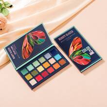 beauty glazed 18 Colors Eyeshadow Palette, Matte, Pearl, Glitter Eyeshadows, Butterfly Pattern, Rich Colors, Velvet Texture, High Pigmentation, Long-Lasting Waterproof Makeup Palette - #B110 - 查看 8