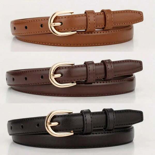 Ceinture pour femme, boucle dorée CH - Accessoire polyvalent convenant aux jeans, robes, tenues décontractées et streetwear | Convient pour les trajets quotidiens, les fêtes, les mariages et plus encore