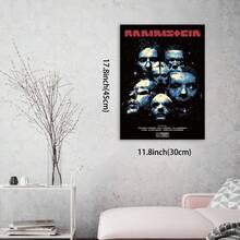 Framed 1pc Rammstein Band Canvas Poster, , , Movie Theme, Art Decor Print, With  For Bars, Clubs, Cafes, Restaurants Wall Art Decor - 框架 - 查看 2