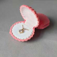 1pc Jewelry Box, Pearl Storage Box, Flocked Shell Jewelry Box For Pendant, Earrings, Necklace, Gift Box - Multicolor - View 7