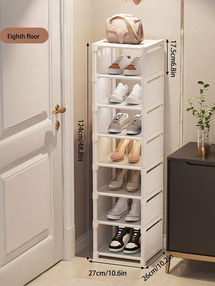 1 chiếc kệ giày nhiều tầng, tủ đựng giày, dễ lắp đặt, vật dụng thiết yếu cho gia đình. - trắng - Xem 8