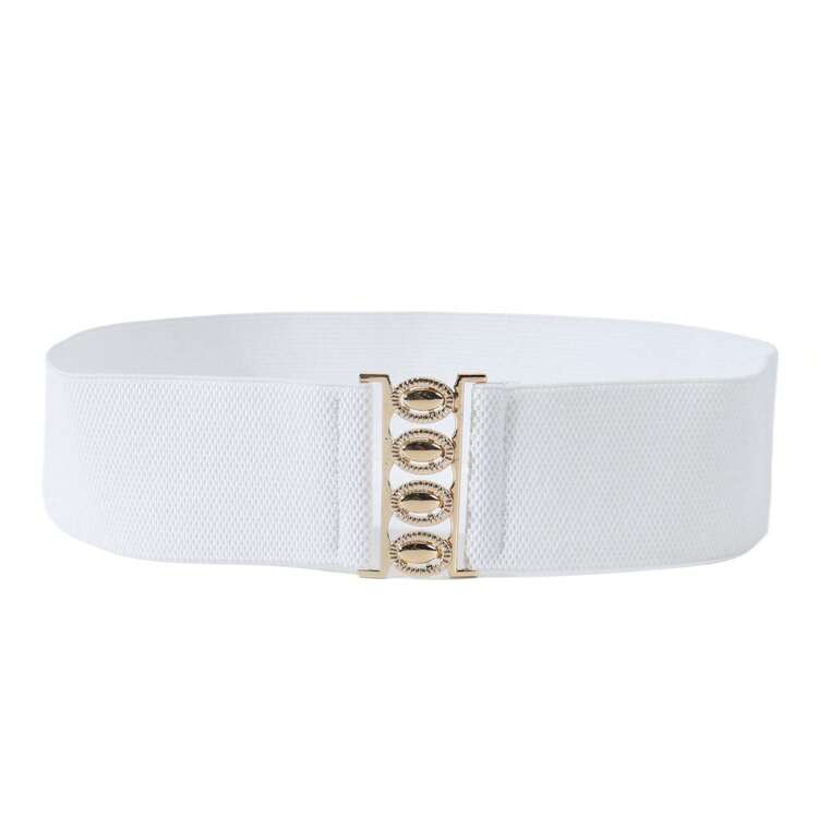 2 piezas Cinturón elástico de cintura sólida, diseño ancho, adecuado para que las mujeres lo usen en verano, otoño y de vuelta a la escuela - Multicolor - Añade 11