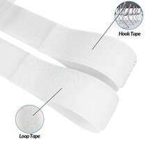 Hook Loop Double Sided Adhesive Tape Hook And Loop Self Stick For Window Frame Photo Frame Mosquito Net Carpet Car Strong Bonding Fixing Solutions - White - View 6