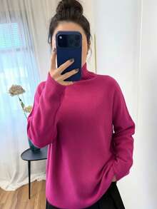 Suéteres femininos - Rosa Quente - Ver 3