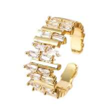 1pc Fashionable Niche Style Trending Zirconia Open Ring, Luxurious High-End Band, Suitable For All Occasions: Daily, Gathering, Party, Valentine's Day, Christmas, New Year - Multicolor - View 4