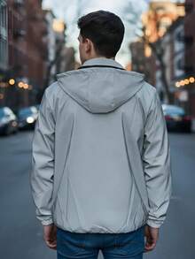 Chaqueta Reflejante Rompe Vientos De Alta Visibilidad - Gris - Ver 2