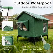 Outdoor Cat House, Warm & Insulated Cat Shelter For Indoor/Outdoor Cats, Suitable For All Seasons, With Warm Cushion, Easy Assembly - M-40*36*50 cm - View 4