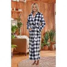 Womens Robe, Long Plush Bathrobe With Hood, Hooded Robes For Women Plus Size Bath Robe,31371247 - 黑色 - 查看 5