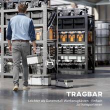 HOMCOM Tool Box, 3-Piece Set, Empty Tool Box With Tray, Handles, Locks, Stainless Steel Tool Box, Black+Silver - 1 - View 3