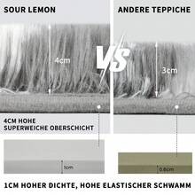 Sour Lemon Alfombra - Gris-blanco ondulado - Ver 5