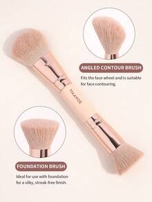 MAANGE 7pcs Professional Aluminum Dual-Ended Makeup Brush Set, Including Blush Brush, Foundation Brush, Setting Brush, Concealer Brush, Contour Brush And Powder Brush, Super Soft Bristles, Portable Makeup Brush Set, Travel Makeup Brush Set, Gift For Women/Girls, Makeup Brush Set, Makeup Brush Set, Makeup Brush Set, Complete Makeup Brushes, Makeup Brush Set, Complete Makeup Tools, Makeup Brush Set, Makeup Brush Gift Set - Dusty Pink - View 5