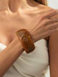 1pc Bohemian Geometric Exaggerated Arc Smooth Resin Bracelet, Luxurious Charm, Suitable For Vacation, Party, Casual, Street Style, Wedding, Anniversary, Unisex Gift - Bracelet - View 14