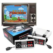 Consola retro con controlador blanco para jugar en casa, controlador inalámbrico, consola portátil con mini TV clásica NES incorporada. - Blanco - Ver 2