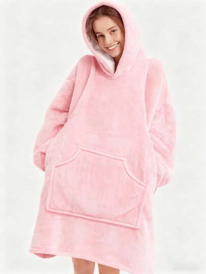 Thick Loose Fleece Hoodie, Comfortable For Couples To Wear At Home Or Outdoors In Autumn/Winter, Fluffy And Soft, Suitable As Valentine's Day Or Family Gift