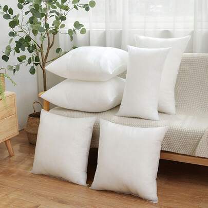 1个/2个/3个白色枕芯，多种尺寸枕垫，超柔软纤维填充，方形装饰枕，简约时尚，适合家居装饰、客厅沙发、卧室、户外/情人节/母亲节装饰。