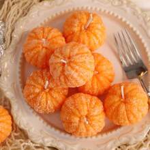 1 pieza Velas de aromaterapia con forma de fruta simulada - Velas de aromaterapia hechas a mano con forma de tomate, fruta estrella, naranja, fresa para decoración del hogar - Multicolor - Ver 4