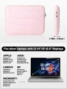 CyberDyer Quilted Puffy Laptop Sleeve With 360° Protection, Waterproof, For 13 14 15 15.6 Inch Laptop - Multicolor - View 7