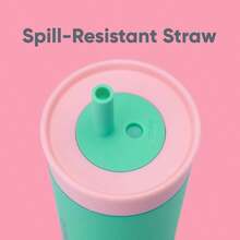 HAWT  Insulation Stainless Steel Tumbler With Spill Resistant Flexible Straw Easy To Clean Water Bottle Great For Travel Dishwasher  12 Oz Pink And Teal Real Cool Fish - PinkTeal - 查看 2