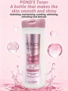 Pond's Ponstel 亮白奇迹烟酰胺玫瑰爽肤水，提亮肤色，保湿补水，平衡油脂，柔嫩肌肤，舒缓泛红，蕴含98%烟酰胺和玫瑰精华，瞬间融入肌肤，温和不刺激，妆前使用效果极佳，72小时深层保湿，双重清洁，面部爽肤水，早晚/节日/国际妇女节礼物，适合干性及敏感性肌肤，夜猫子适用，学生预算友好，晒后修复面膜，办公补水，旅行应急，节日礼物 - 150ml - 查看 3