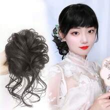 LYSW 蓬松发圈丸子头假发，自然蓬松长马尾假发，瞬间打造丰盈发髻，女士发饰 HA2728 发圈，发绳，橡皮筋，发绳，发饰，弹性发带，美发家居饰品 - 彩色 - 查看 5