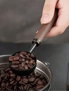 Faridabio 1件装耐用不锈钢咖啡量勺，胡桃木手柄 | 复古量杯，适用于烘焙、精准冲泡咖啡和茶、调制鸡尾酒，厨房配件 - 理想的节日礼物 - 彩色 - 查看 2