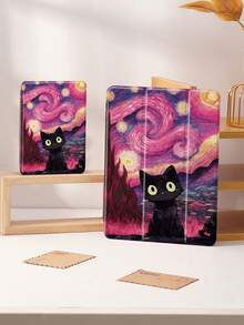 Ốp bảo vệ máy tính bảng họa tiết Mèo Đen trong tranh Đêm Sao của Van Gogh, tương thích với iPad 9.7/10.2/10.5/10.9/12.9/Pro 11 (thế hệ thứ 10), Galaxy Tab S6 Lite 10.4 inch, Kindle Paperwhite thế hệ thứ 12 (2024), Kindle thế hệ thứ 11 (2022), mềm mại, chống sốc, chân đế thông minh/chức năng tự động bật/tắt màn hình. - Nhiều màu - Xem 9