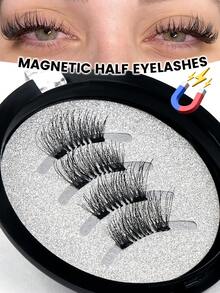 MAANGE 2/1 paire de faux cils magnétiques, faux cils magnétiques portables, look naturel, faux cils magnétiques améliorés, plus pratiques à porter et à retirer, essentiels pour les voyages d'été, les cadeaux de vacances, les vacances à la plage, les voyages de camping, le sac à dos en Europe - Demi-croix des yeux - Voir 5