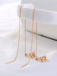 Nooxian 1 Đôi bông tai xỏ lỗ tua rua hình lá - vàng vàng - Xem 7