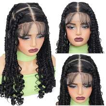 Full Lace Synthetic Braiding Wigs Square Box Braided HD Lace Wigs Handmade Knotless Braids Wig With Baby Hair Middle-Parted Sleek Wig For Women - Multicolor - View 2