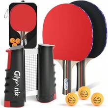 Pong Paddles Set Table Tennis Rackets With Balls, Storage Case Indoor Outdoor Table Tennis Paddle Game Accessories - 2 Paddles+3 Balls+1 Net - View 2