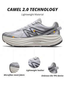 CAMEL CROWN Damen Laufschuhe, stoßabsorbierende komfortable Lauf-Tennisschuhe, rutschfeste Fitness-Sportschuhe, atmungsaktive Athletik-Sneaker - Elfenbein/Silber - Übersicht 2