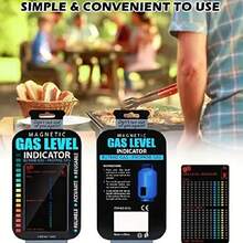 1个磁性丙烷罐燃料液位指示器 - PET材质，无需组装，适用于房车、露营、烹饪、烧烤 - 精确测量燃气量，可重复使用，易于粘贴，不含制冷剂的液化石油气燃料表