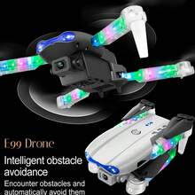 E99 Pro Drone With Screen, Dual 4K HD Cameras, Entry-Level Drone, Headless Mode, Brushless Motor& Obstacle Avoidance, One-Click Taking-Off And Landing, RGB Night Flight LED Lights, Easy To Operate, Best For Beginners, 360° Stunting, Altitude Holding, Real-Time Version Transimission, Perfect For Sceneries Recording, Daily Recording, Best Gift For Birthday, Holiday, Indoor&Outdoor Use, Beginner Drone - 黑色 - 查看 3