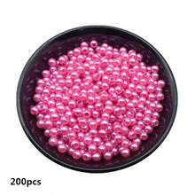 4/6/8/10mm Watermelon Pink Acrylic Round Beads For Jewelry Making Mobile Phone Chain DIY Fashion Bracelet Necklace Decoration Accessories - Watermelon Pink - View 3