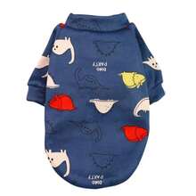 可爱印花柔软纯棉宠物狗衣服，卡通兔子图案猫咪无袖背心套头衫，小型犬夏季T恤 - 彩色 - 查看 11
