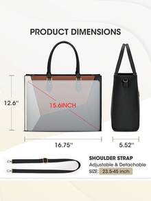Waterproof Laptop Tote Bag For Women: 15.6 Inch Large Work Bag For Teachers & Office Professionals, Business Computer Briefcase With Organizer Pockets - Đen, nâu và trắng - Xem 2