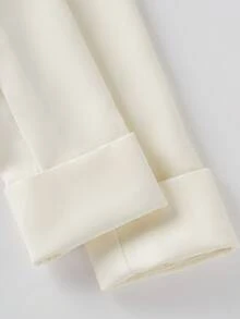 维多利亚风格女士蝴蝶结领长袖文艺复兴衬衫上衣，女士秋季纯色款，前开襟纽扣，假口袋，上衣。情人节。新年。 - 杏色 - 查看 7